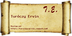 Turóczy Ervin névjegykártya