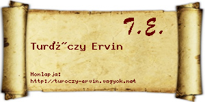 Turóczy Ervin névjegykártya