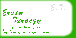 ervin turoczy business card